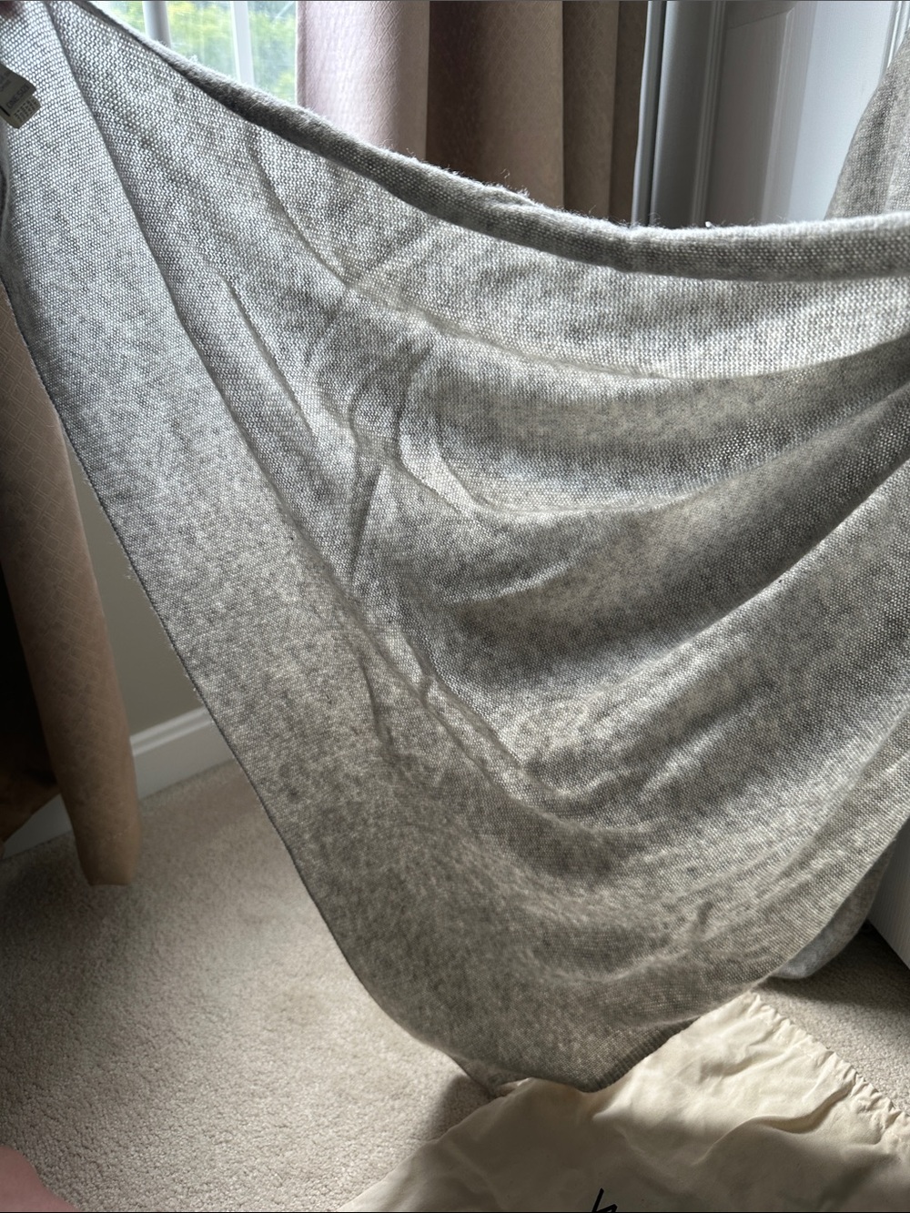 White + Warren gray Cashmere Wrap - Picture 5 of 6